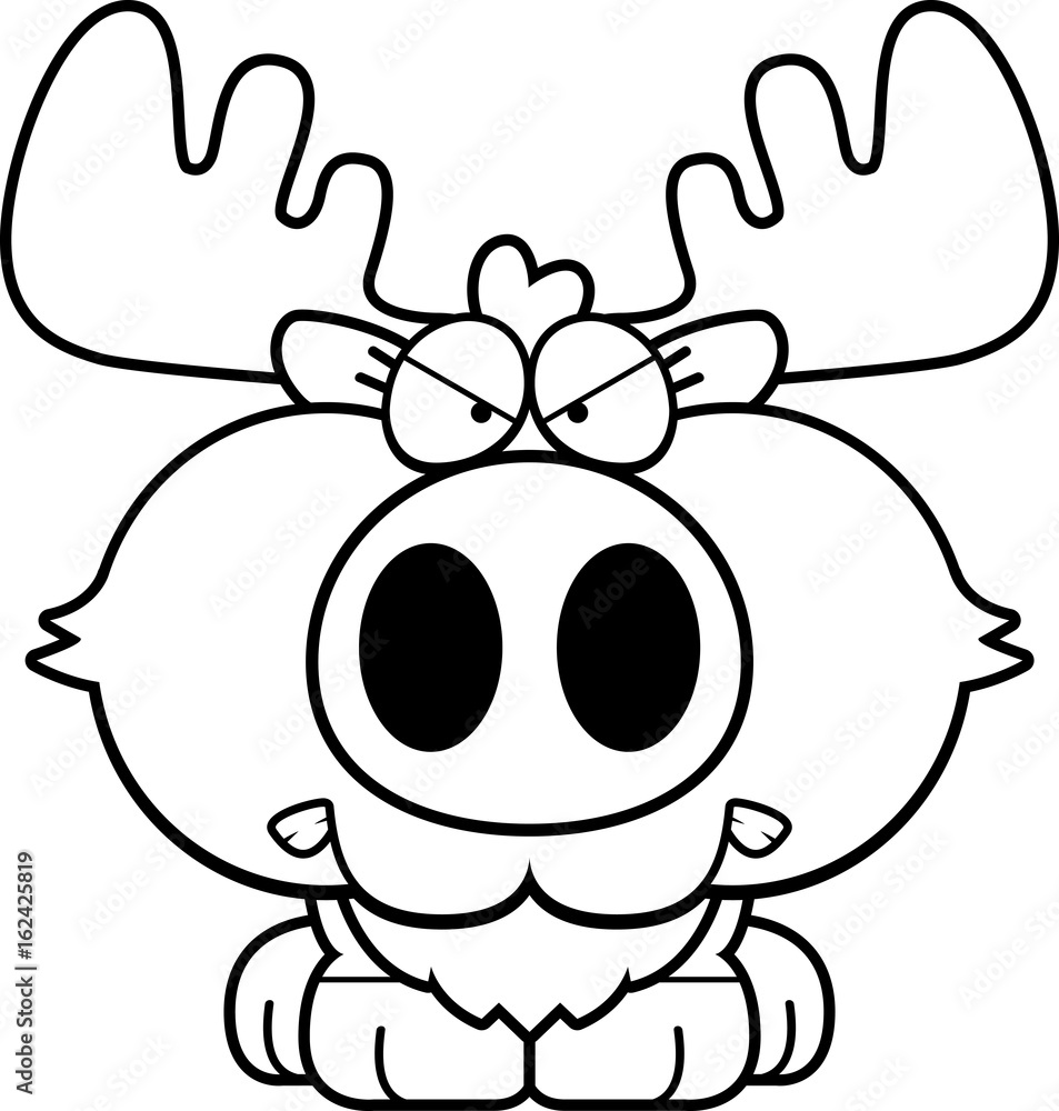 Naklejka premium Cartoon Moose Angry
