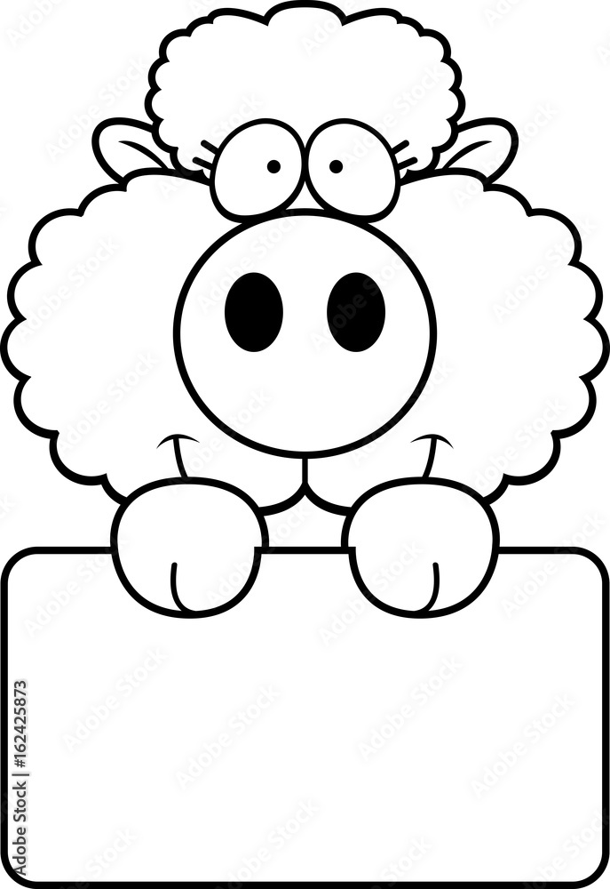 Fototapeta premium Cartoon Lamb Sign