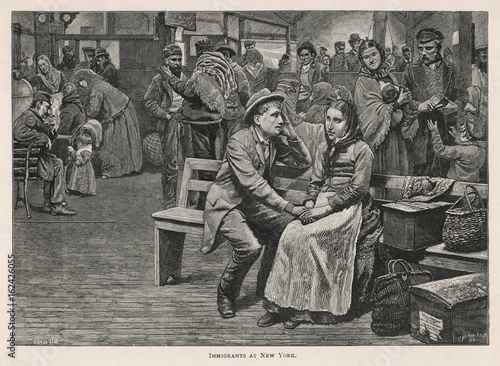 Immigrants at Ellis Island  New York    . Date: 1880 photo