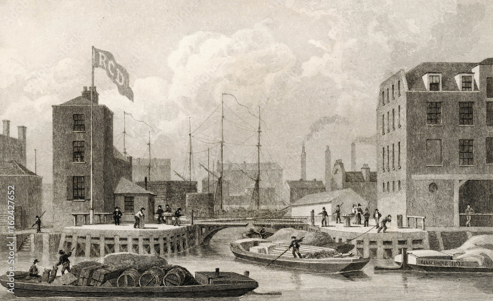 Limehouse Docks. Date: 1827