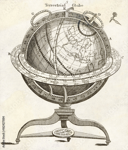Slika na platnu Terrestrial Globe. Date: circa 1800
