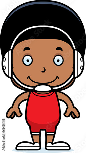 Cartoon Smiling Wrestler Boy