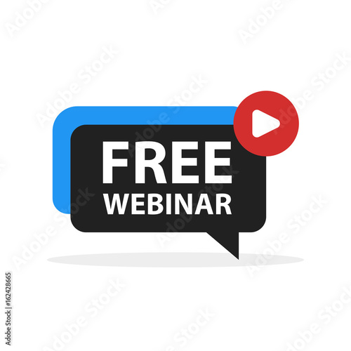 Free webinar play online button vector illustration