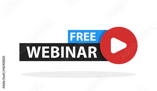Free webinar play online button vector illustration