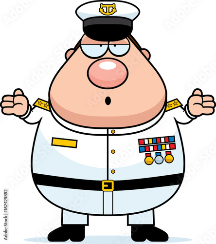Confused Cartoon Navy Admiral