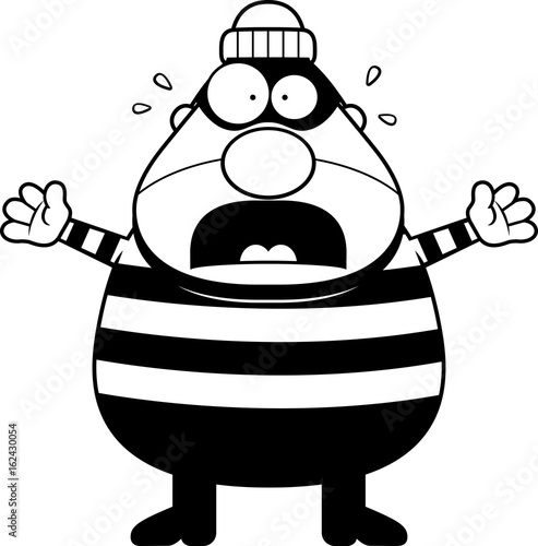 Scared Cartoon Burglar