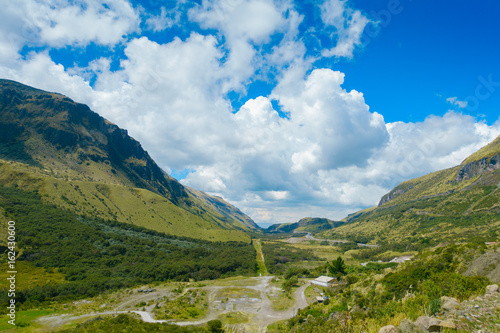 Beautiful landscape of Papallacta mountain in a sunny day in Quito Ecuador