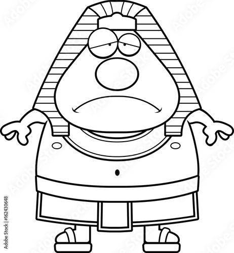 Sad Cartoon Egyptian Pharaoh