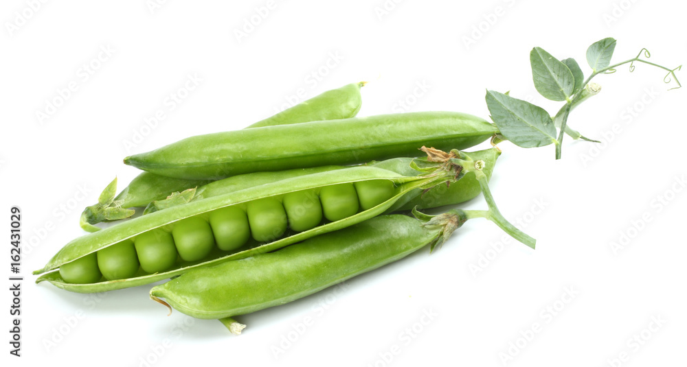 fresh green peas isolated on a white background fresh green peas isolated on a white background