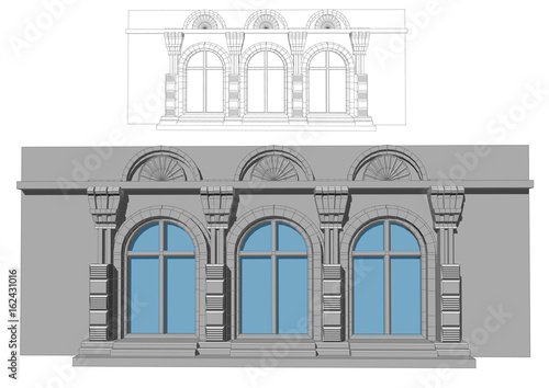 Three arched windows