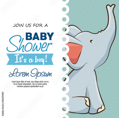 baby shower boy invitation card vector illustration graphic design