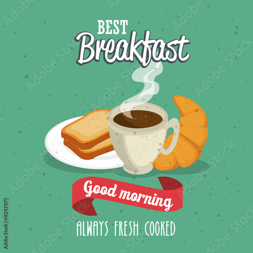 breakfast concept with food and drinks vector illustration graphic design