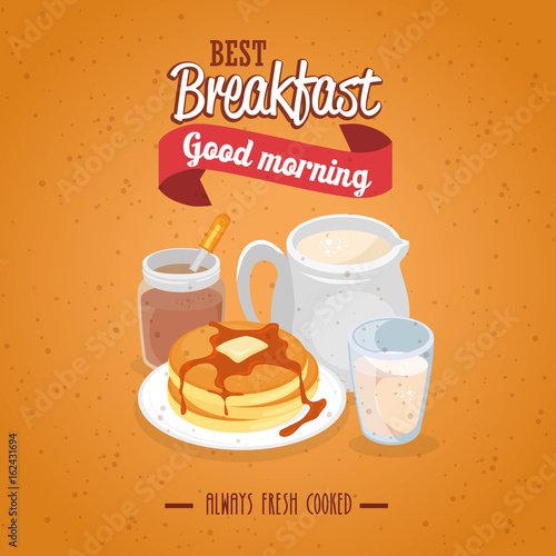 breakfast concept with food and drinks vector illustration graphic design