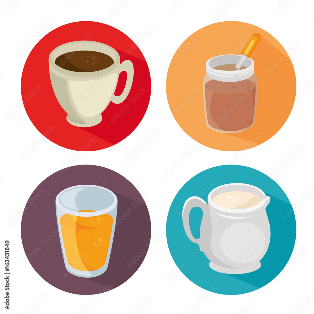 Obraz premium breakfast drinks concept vector illustration graphic design