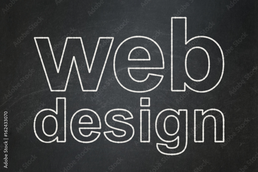 Obraz premium Web development concept: Web Design on chalkboard background
