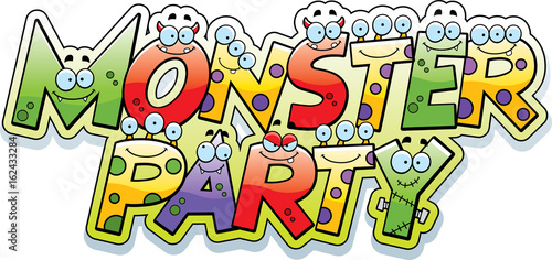 Cartoon Monster Party Text