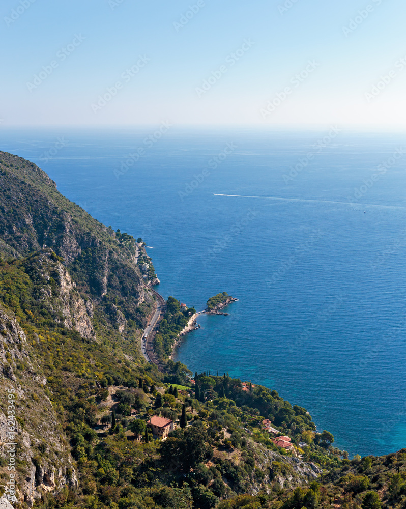 View of the coast of the French Riviera