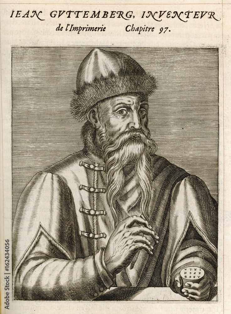Fototapeta premium Johannes Gutenberg German goldsmith and printer. Date: circa 1398 -1468