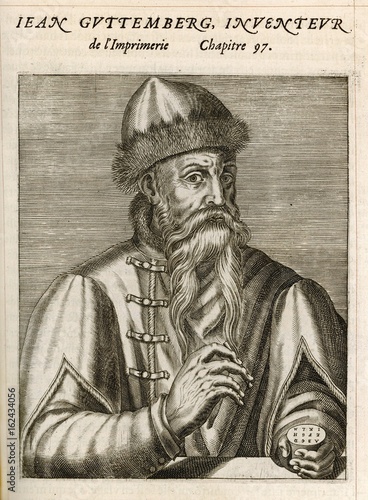Johannes Gutenberg  German goldsmith and printer. Date: circa 1398 -1468 photo