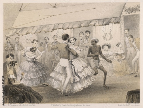 Obraz na płótnie Dancing at a ball in British India 1860. Date: 1860
