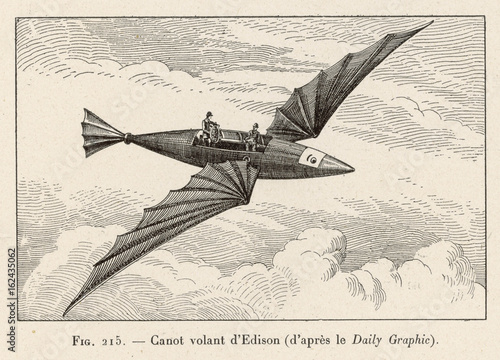 Edison's Flying Canoe. Date: 1880 Fototapeta