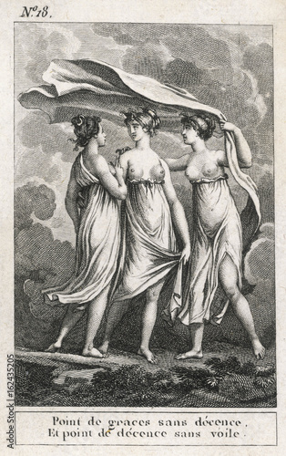 Quadro em tela Myth - the Three Graces. Date: 18th century