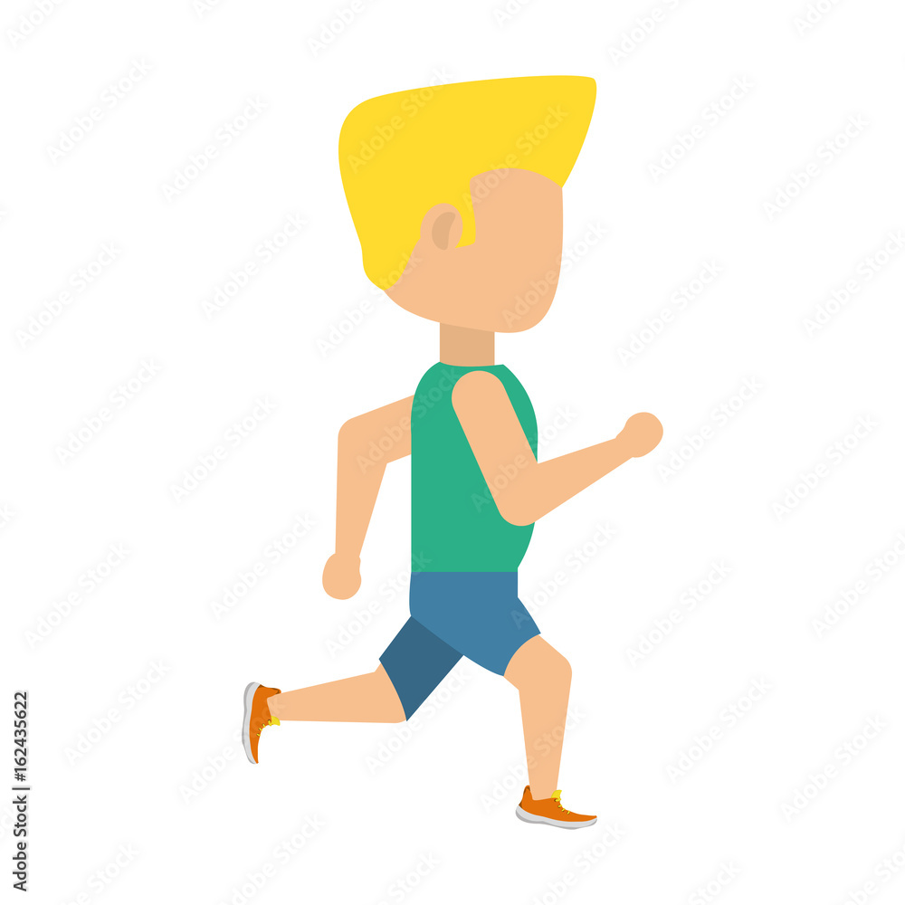 Fototapeta premium Man running cartoon icon vector illustration graphic design