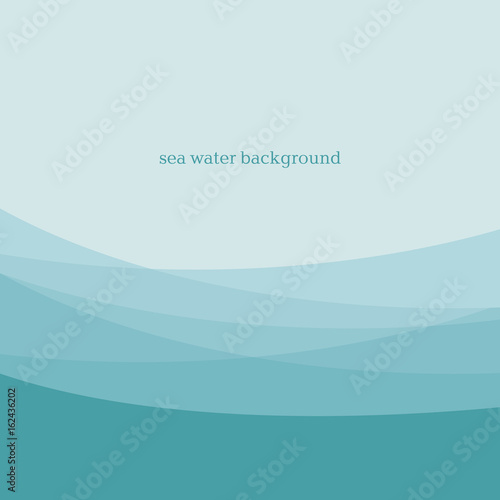 Abstract blue sea water modern background design. Vector abstract illustration for header, caver, card, print and web design.
