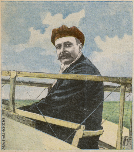 Portrait of Louis Bleriot in Cockpit of Aircraft. Date: 3494 photo