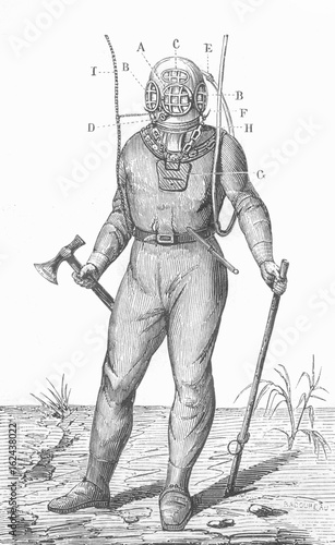 Cabirol's Diving Suit. Date: 1856 photo