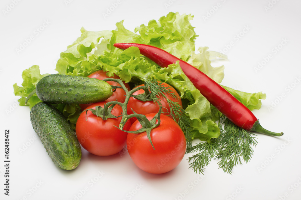 Tomato, cucumber and cayenne pepper Tomato, cucumber and cayenne pepper