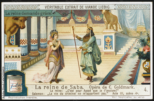 Bild auf Leinwand Goldmark - Saba - Liebig. Date: 1875