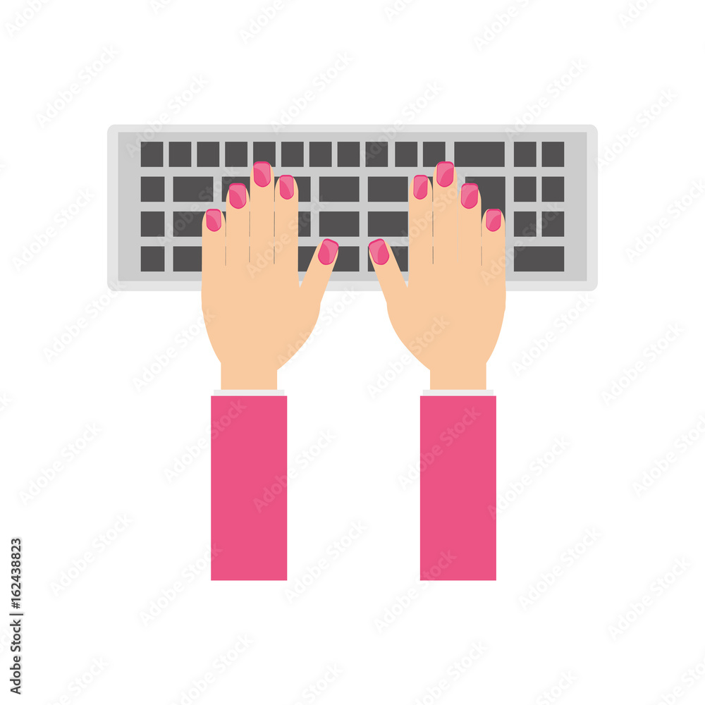 isolated hands writing in keyboard icon vector illustration graphic design isolated hands writing in keyboard icon vector illustration graphic design