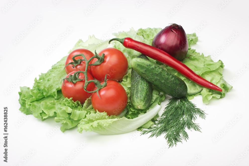 Tomato, cucumber and cayenne pepper