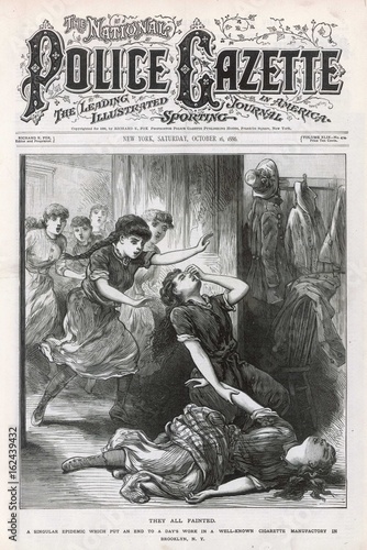 Hysteria runs riot in a Brooklyn cigarette factory. Date: 1886