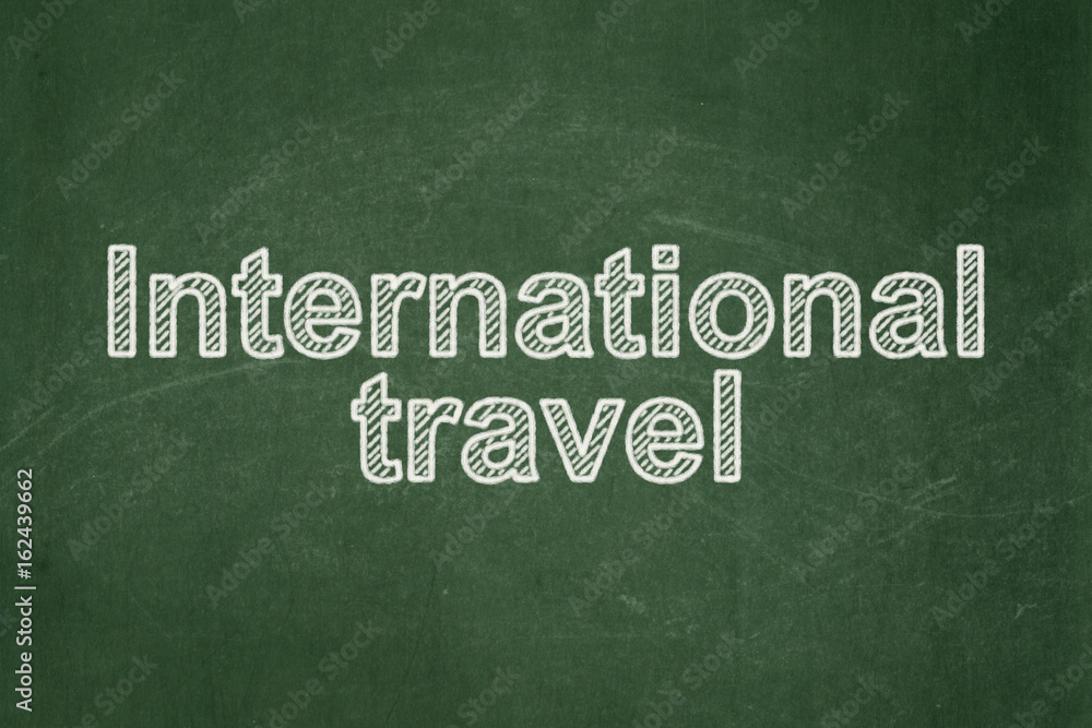 Obraz premium Tourism concept: International Travel on chalkboard background