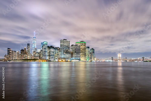 Lower Manhattan and East River at Night - New York City