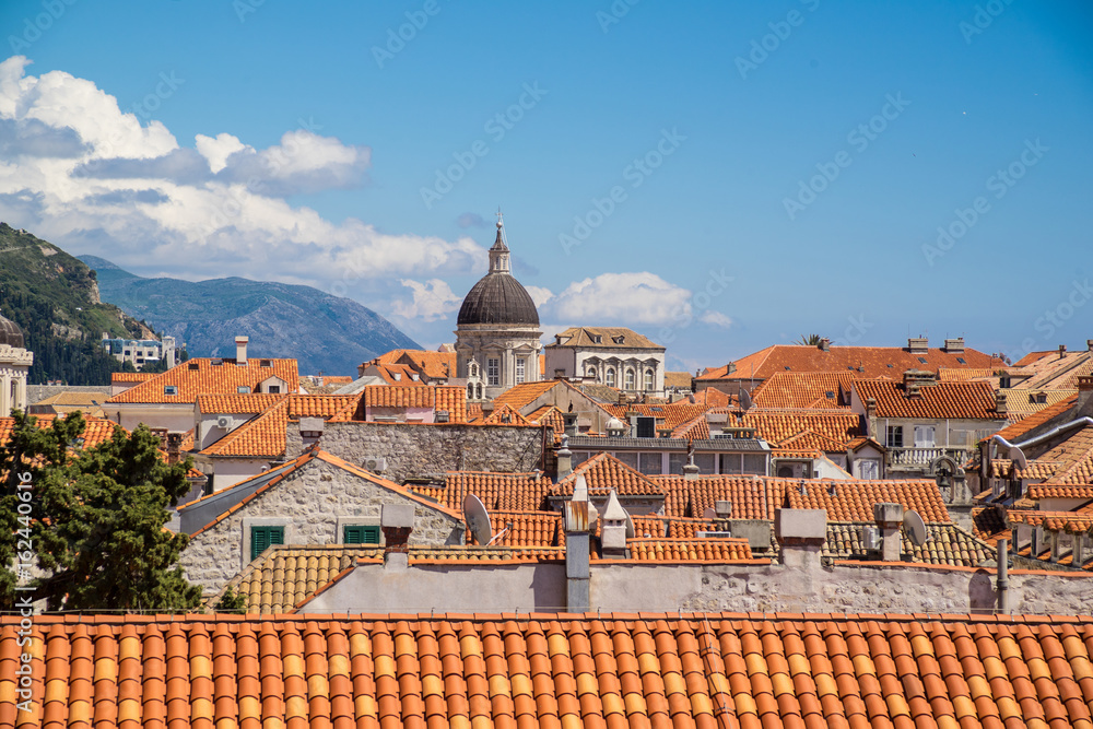 A view from the old town walls of Dubrovnik, Croatia