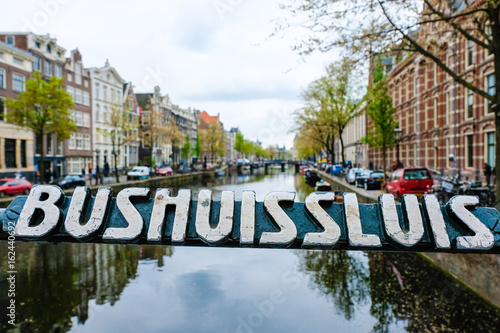 Symbol of Canal Bushuissluis. The place in Amsterdam.