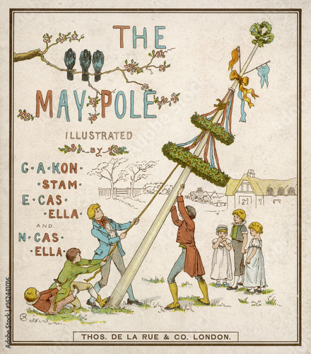Raising the May Pole. Date: 1882