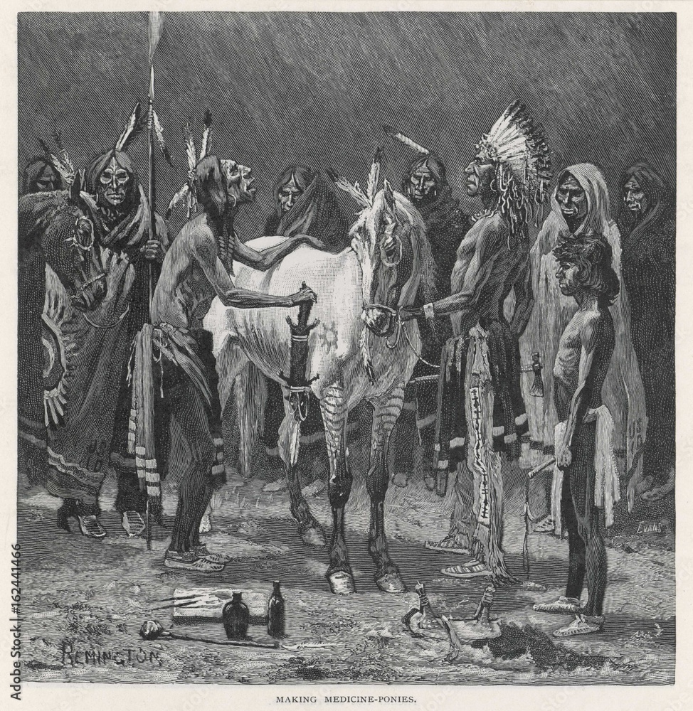 Fototapeta Racial - Medicine Pony. Data: 1890