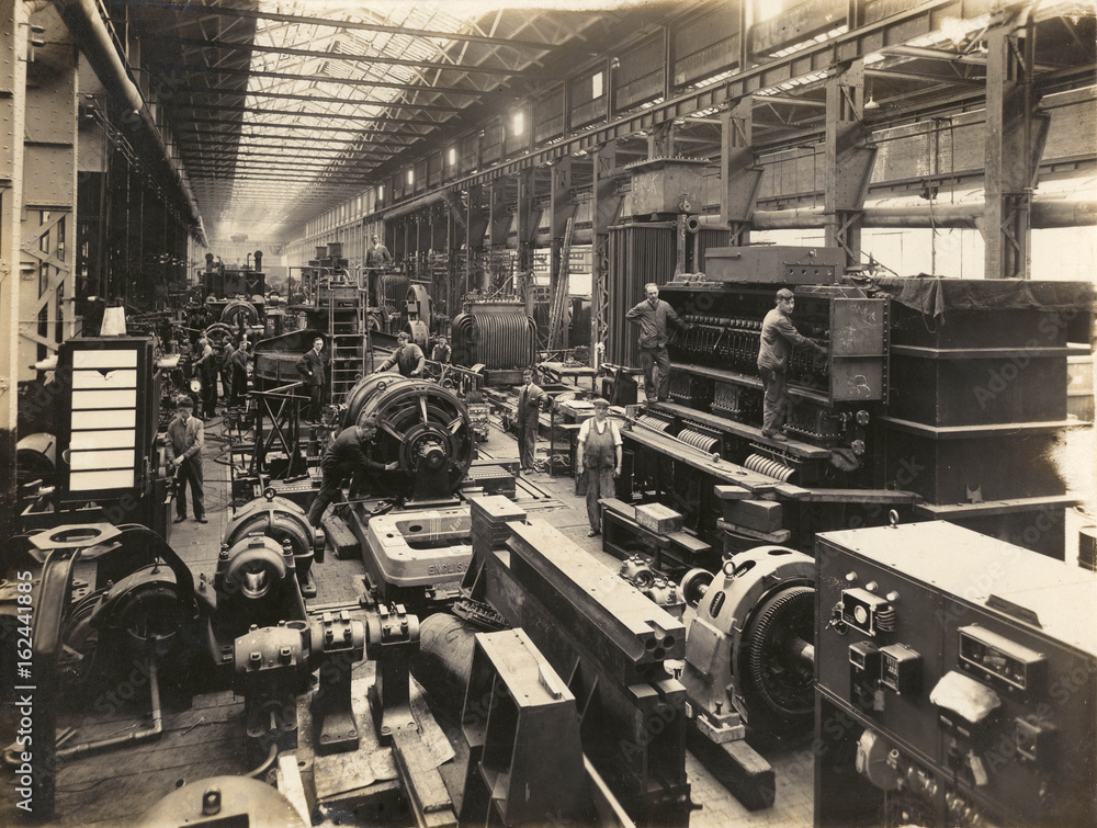 Factory Interior circa 1900. Date early 20th century Stock Photo