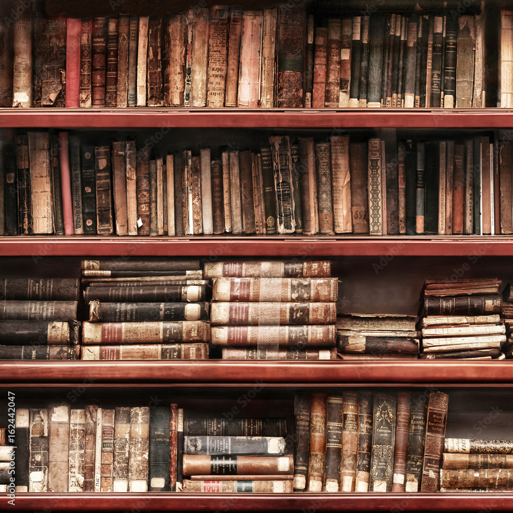 Obraz premium Alte Bücher im Bücherregal
