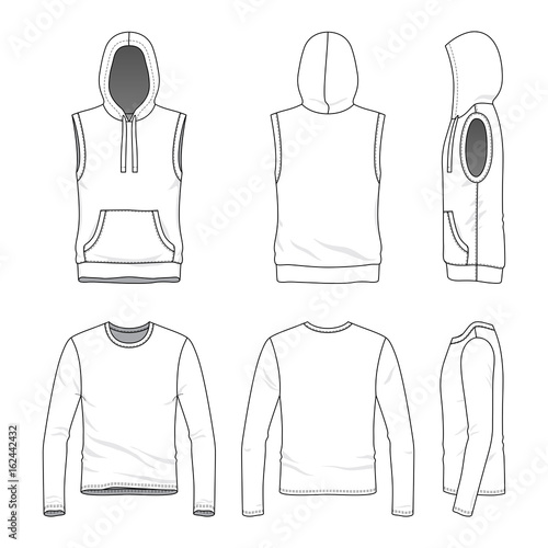 Sleeveless hoody and tee