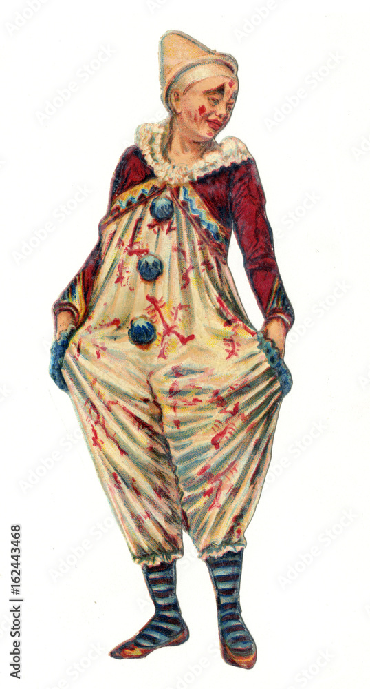 Clowns - Victorian Scrap. Date: late 19th century