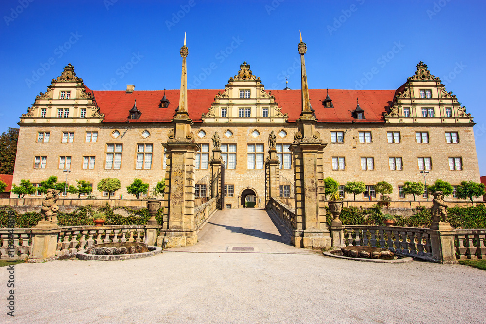 Naklejka premium Majestic view of Weikersheim Schloss or Weikersheim Castle, Baden-Wurttemberg , Germany.