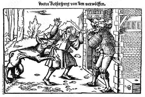 Werewolf Attacking. Date: 1517 © Archivist