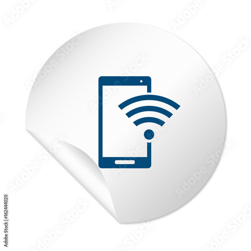 Runder Sticker - Smartphone Verbindung