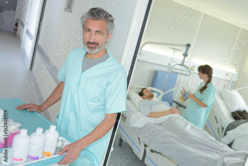male nurse at work in hospital