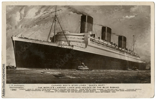 Photo Queen Mary' Ocean Liner . Date: 1936